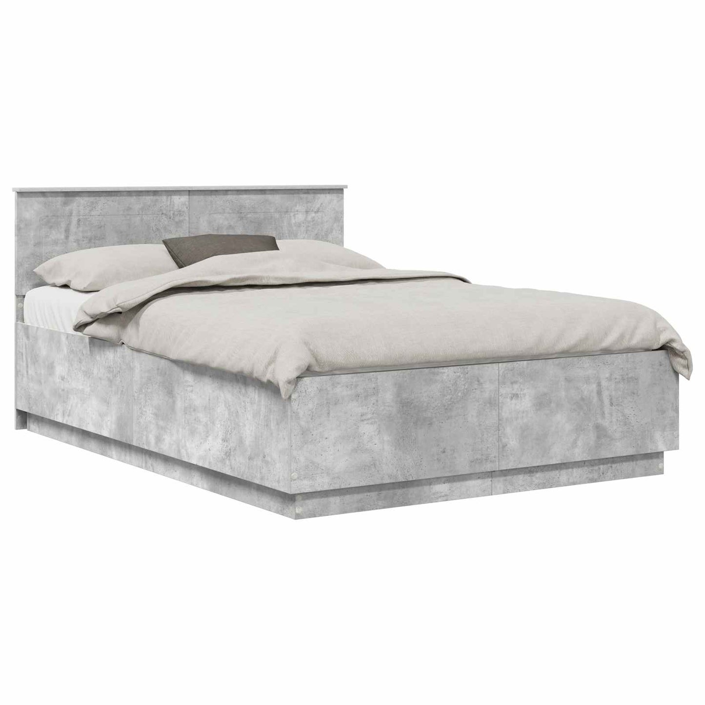 Bed Frame Concrete Grey 160 x 200 cm Engineered Wood