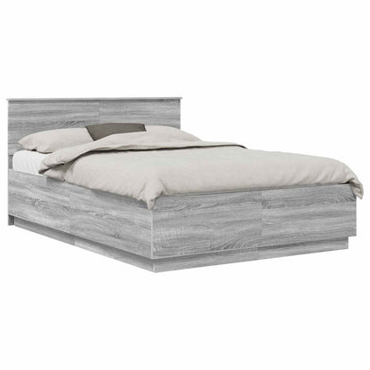 Bed Frame Grey Sonoma 160 x 200 cm Engineered Wood