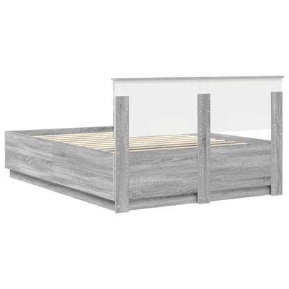 Bed Frame Grey Sonoma 160 x 200 cm Engineered Wood