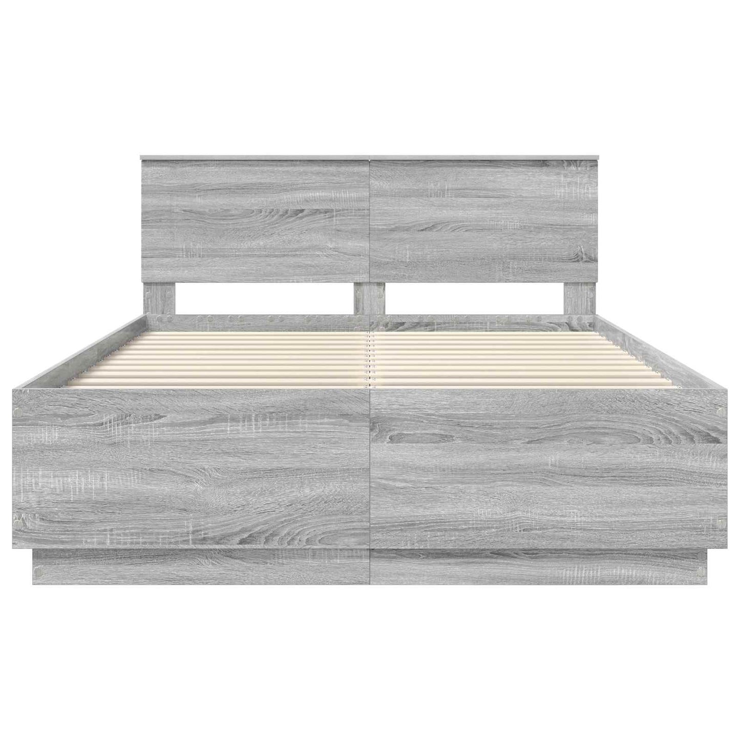 Bed Frame Grey Sonoma 160 x 200 cm Engineered Wood