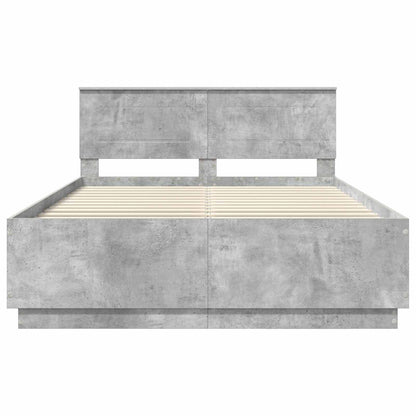 Bed Frame Concrete Grey 150 x 200 cm Engineered Wood