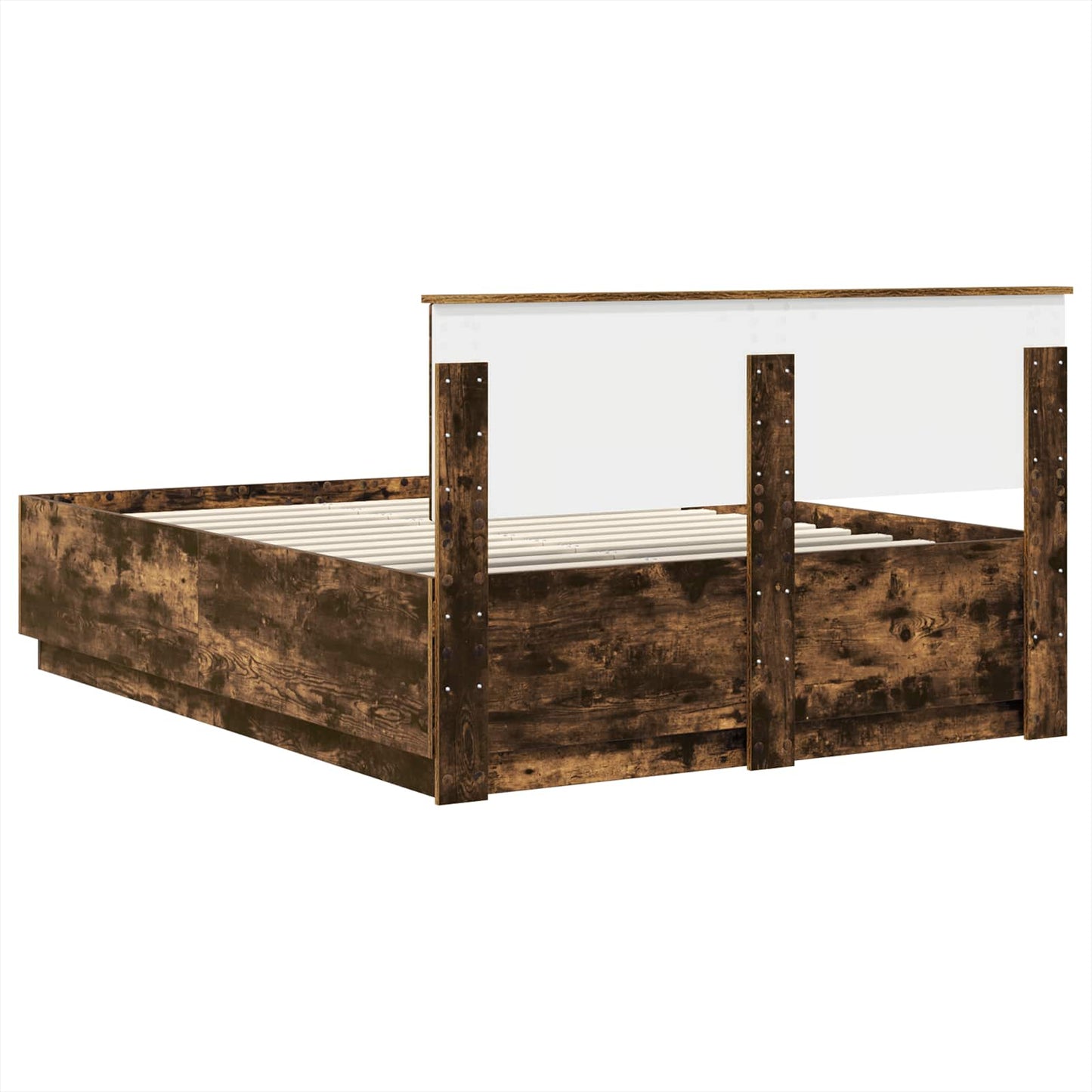 Bed Frame Smoked Oak 150 x 200 cm Engineered Wood
