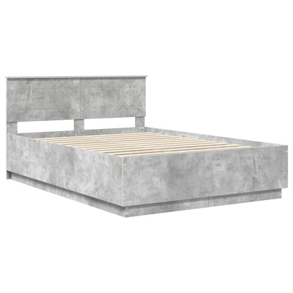 Bed Frame Concrete Grey 140 x 190 cm Engineered Wood