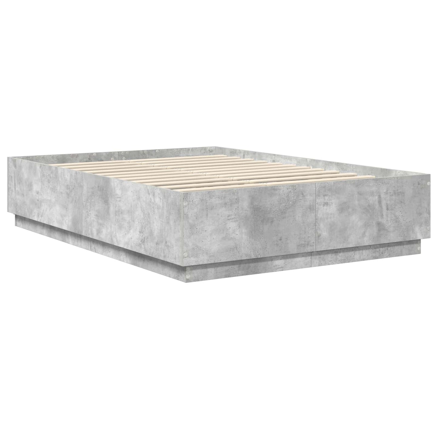 Bed Frame Concrete Grey 140 x 190 cm Engineered Wood