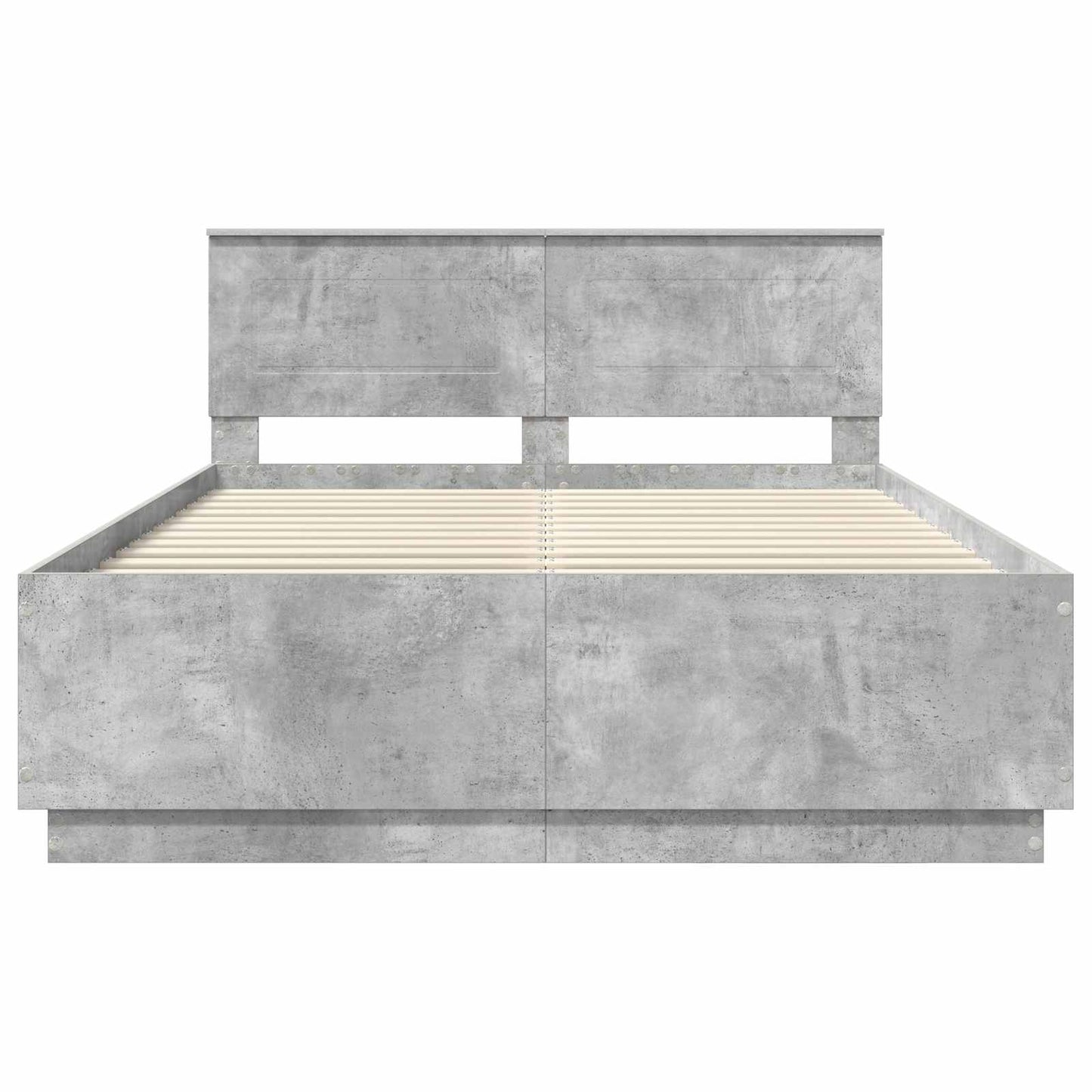 Bed Frame Concrete Grey 140 x 190 cm Engineered Wood