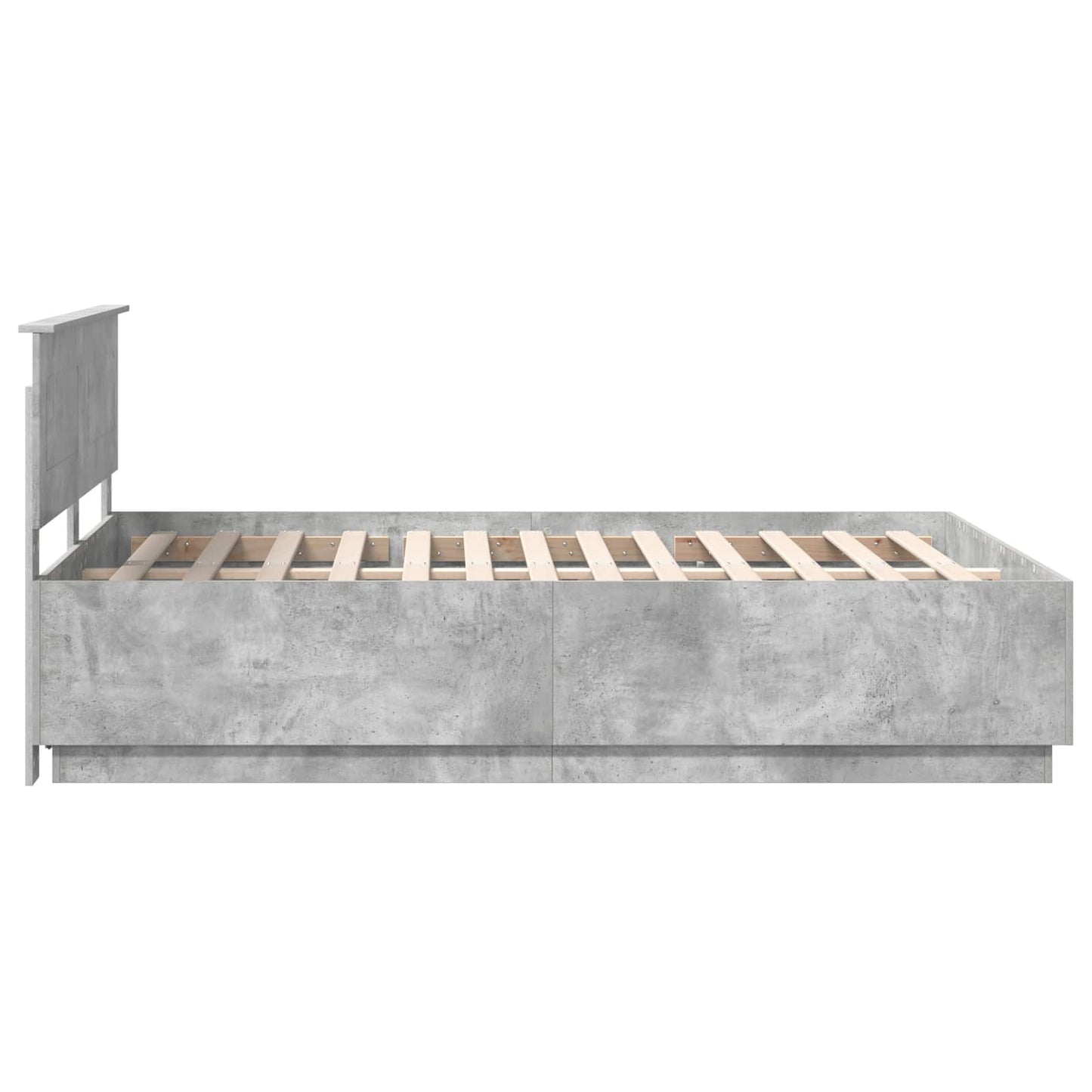 Bed Frame Concrete Grey 140 x 190 cm Engineered Wood