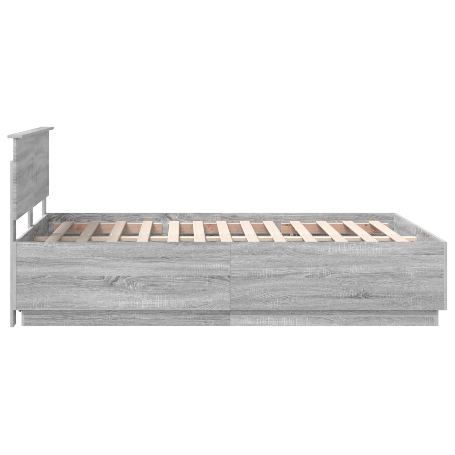 Bed Frame Grey Sonoma 140 x 190 cm Engineered Wood