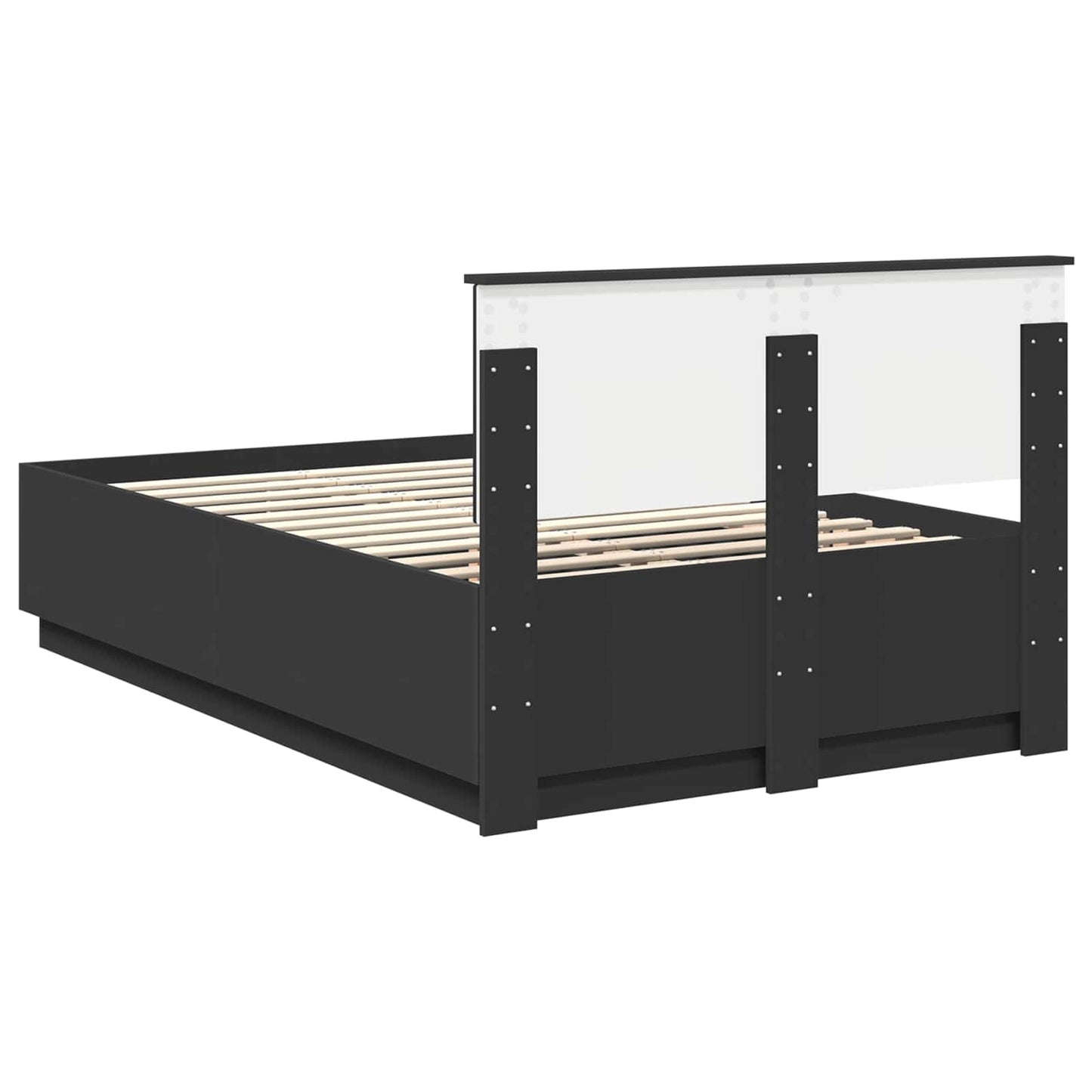 Bed Frame with Headboard Black 135 x 190 cm Engineered Wood