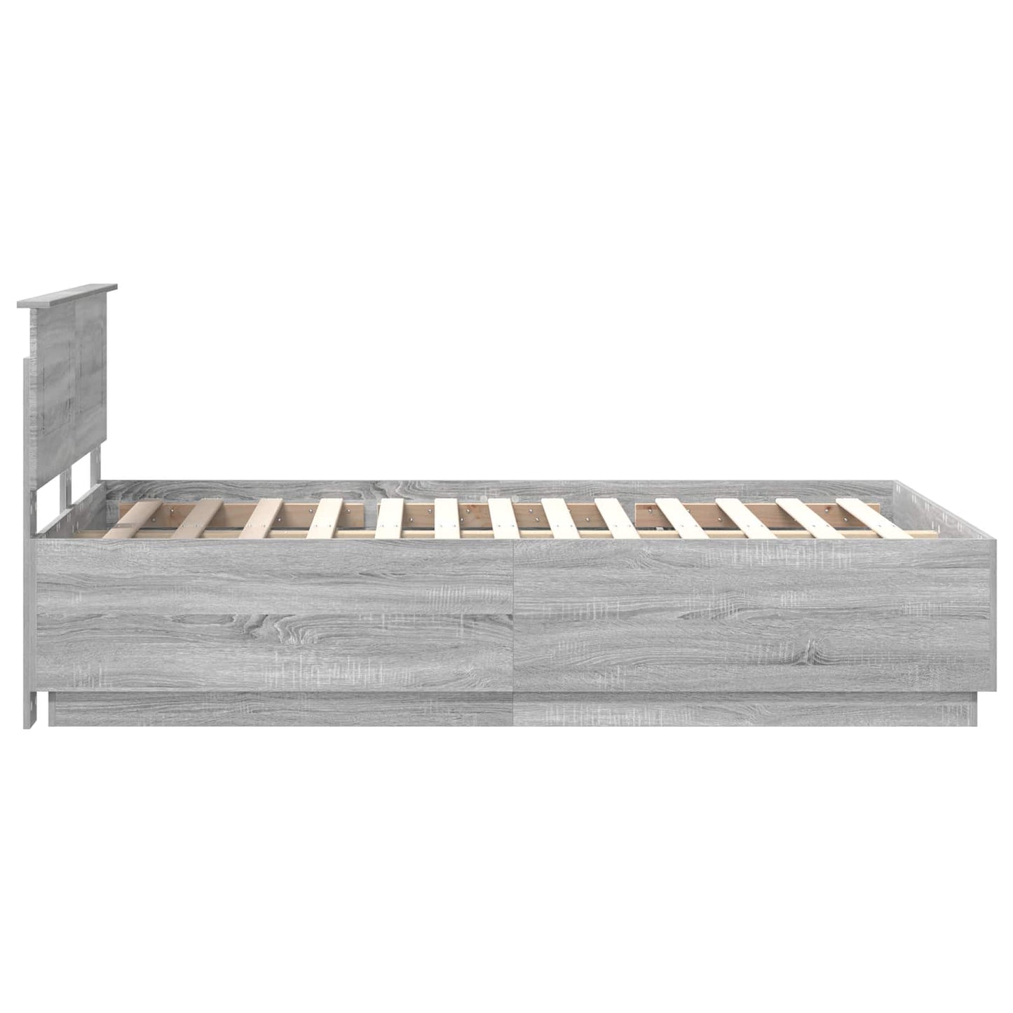 Bed Frame Grey Sonoma 135 x 190 cm Engineered Wood