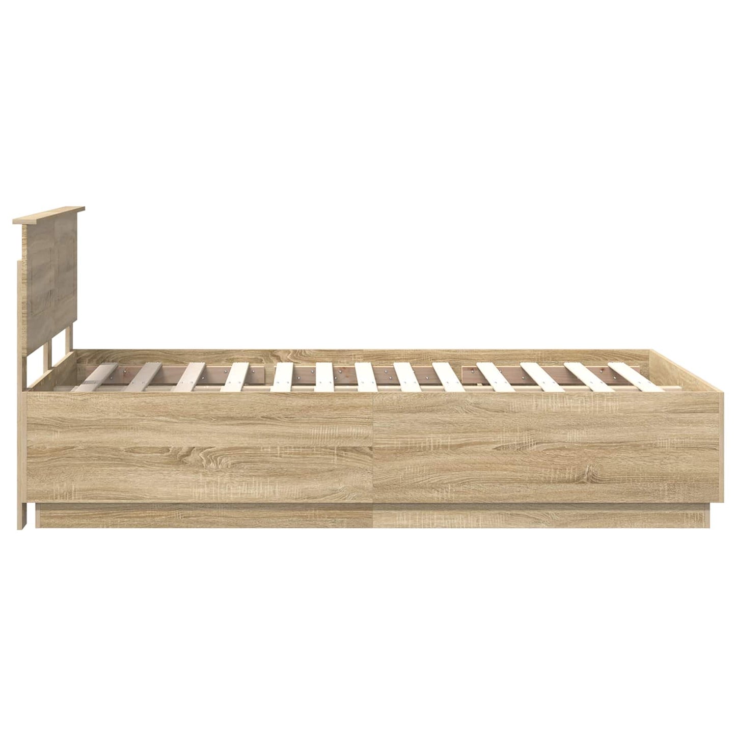 Bed Frame Sonoma Oak 120 x 190 cm Engineered Wood
