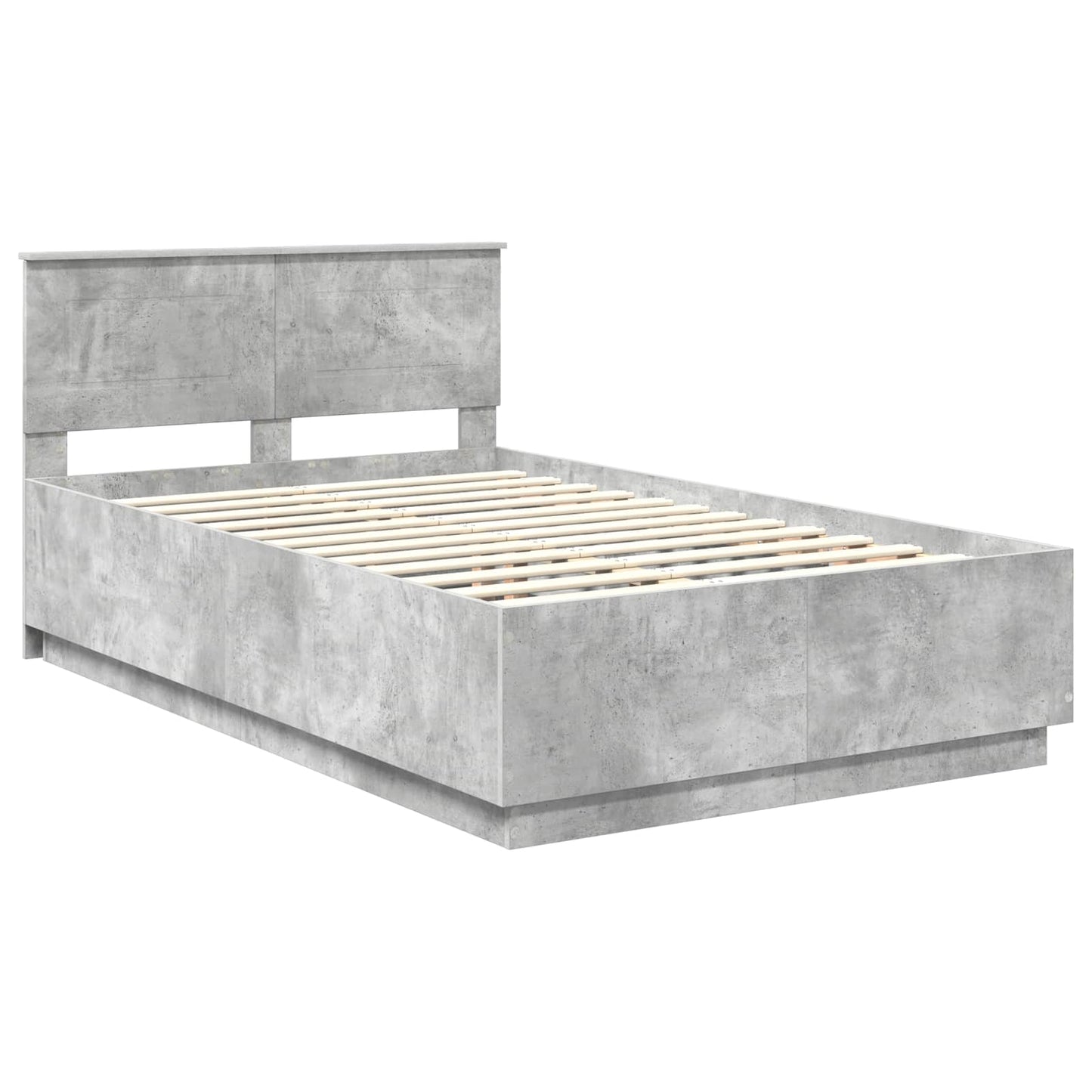 Bed Frame Concrete Grey 120 x 190 cm Engineered Wood