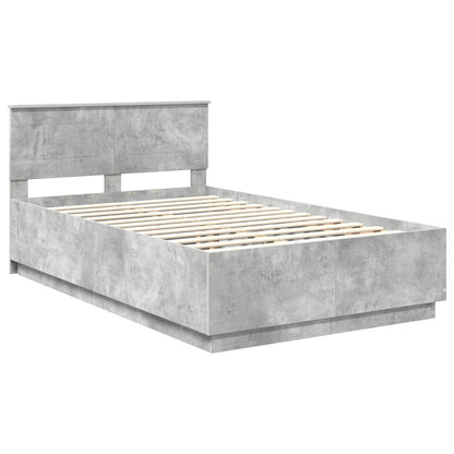 Bed Frame Concrete Grey 120 x 190 cm Engineered Wood