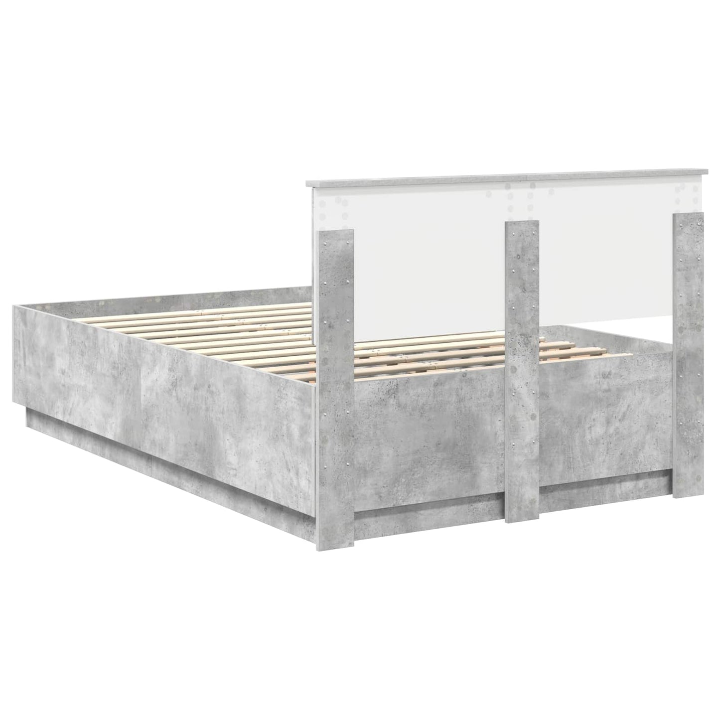 Bed Frame Concrete Grey 120 x 190 cm Engineered Wood