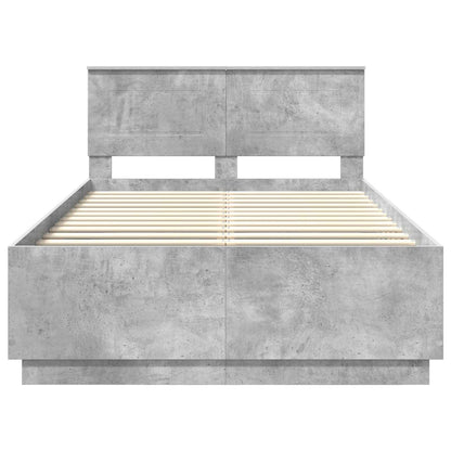 Bed Frame Concrete Grey 120 x 190 cm Engineered Wood