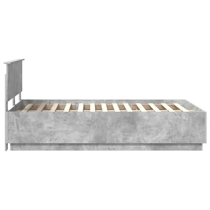Bed Frame Concrete Grey 120 x 190 cm Engineered Wood