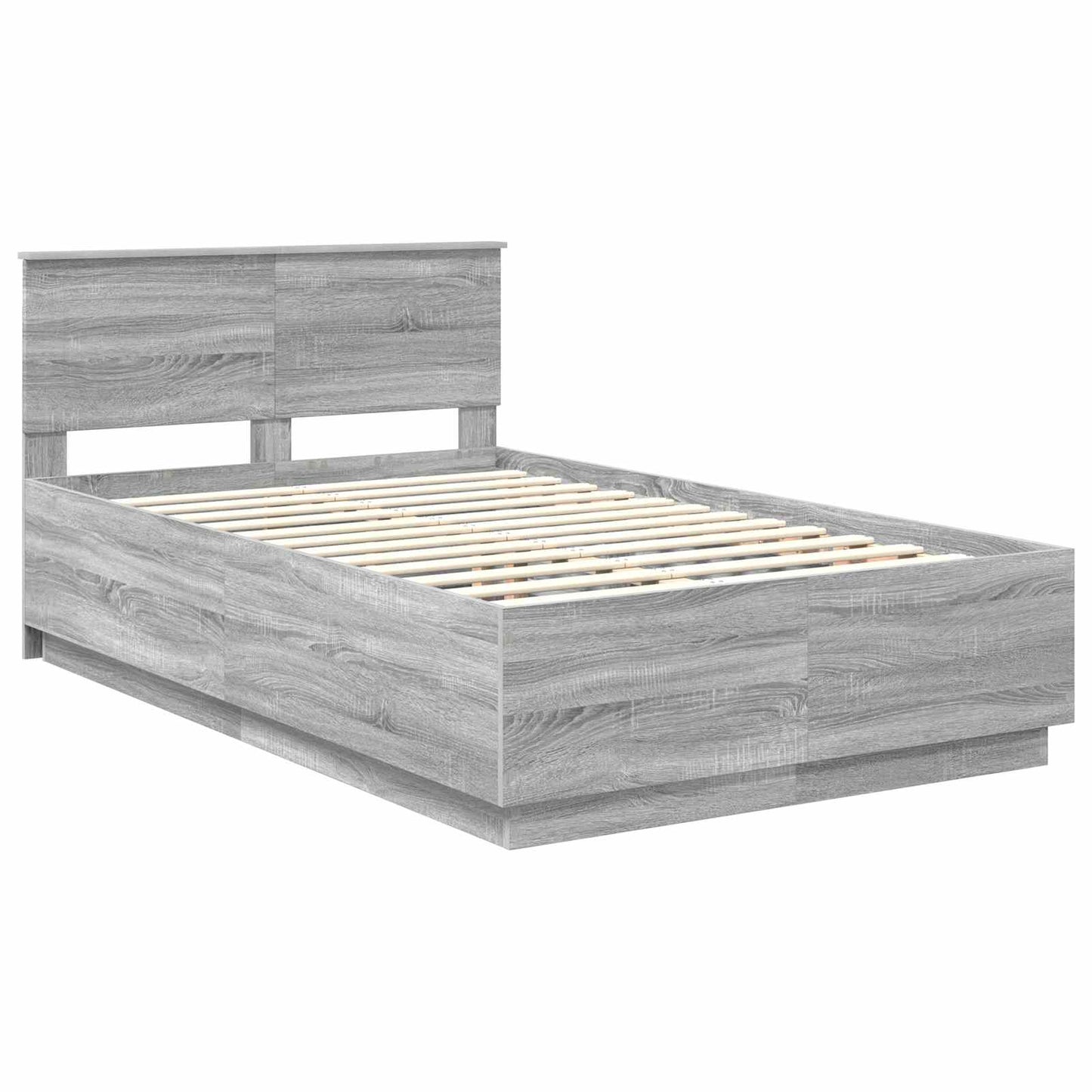 Bed Frame Grey Sonoma 120 x 190 cm Engineered Wood
