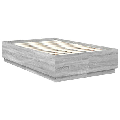 Bed Frame Grey Sonoma 120 x 190 cm Engineered Wood