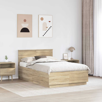 Bed Frame Sonoma Oak 120 x 200 cm Engineered Wood