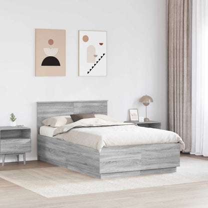 Bed Frame Grey Sonoma 120 x 200 cm Engineered Wood