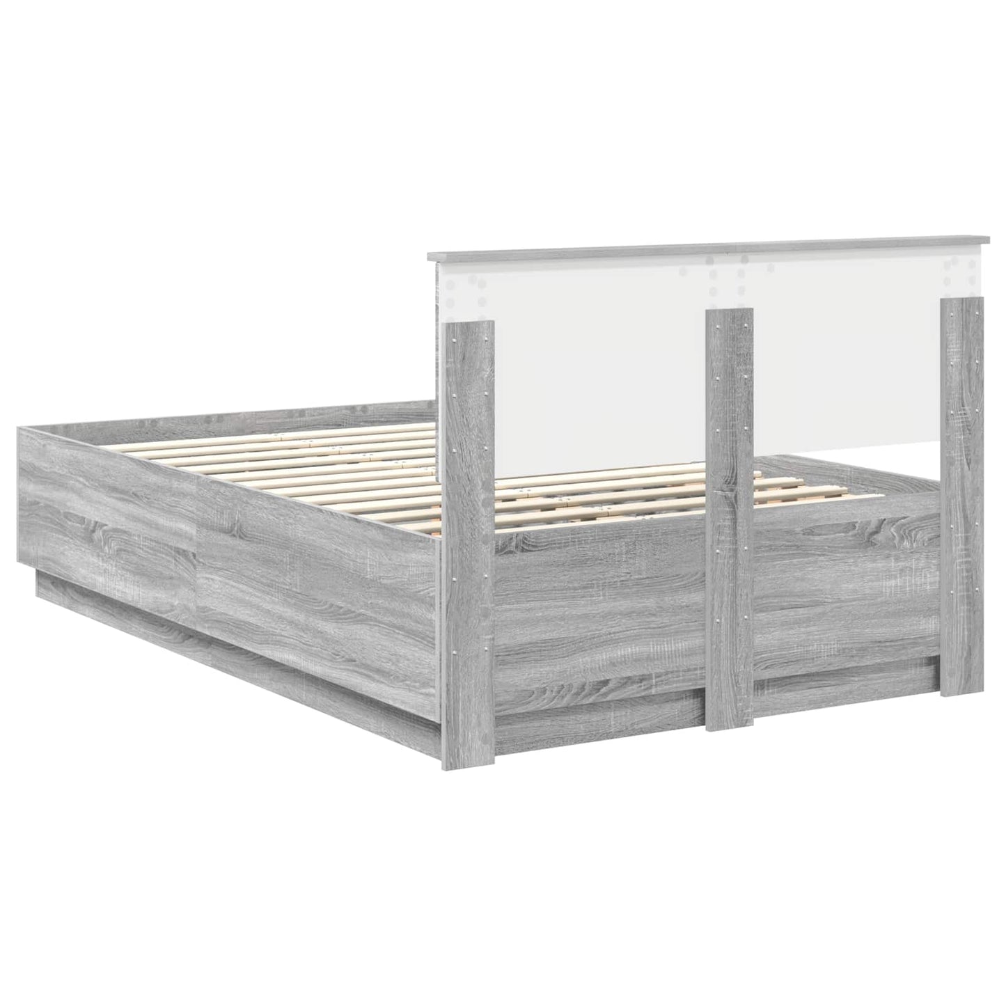 Bed Frame Grey Sonoma 120 x 200 cm Engineered Wood