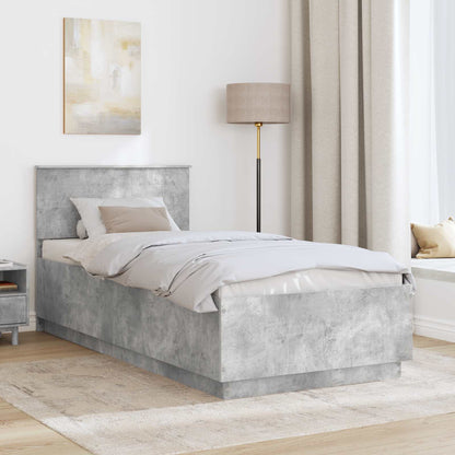 Bed Frame Concrete Grey 100 x 200 cm Engineered Wood