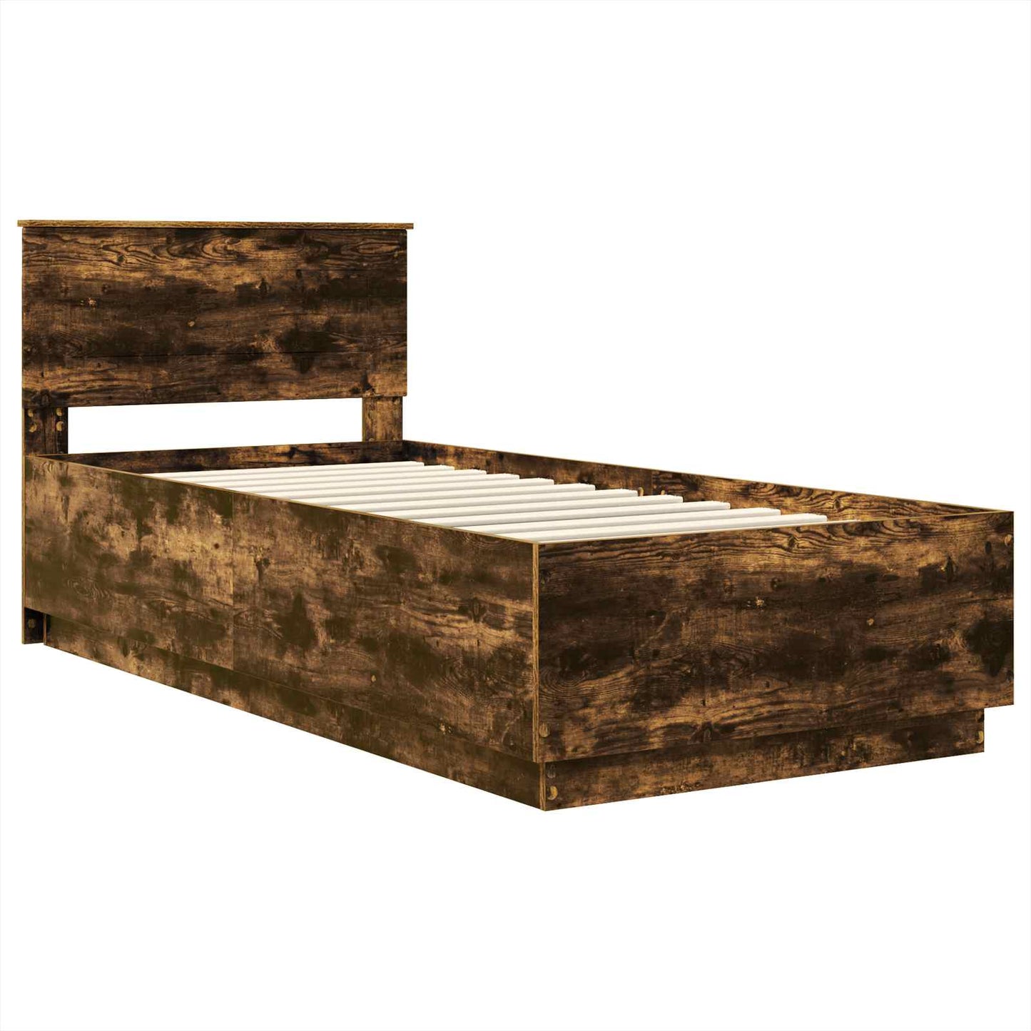 Bed Frame Smoked Oak Engineered Wood