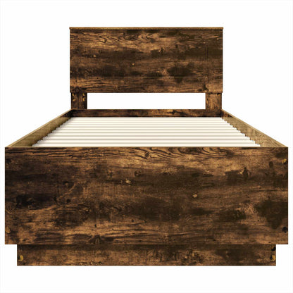 Bed Frame Smoked Oak Engineered Wood