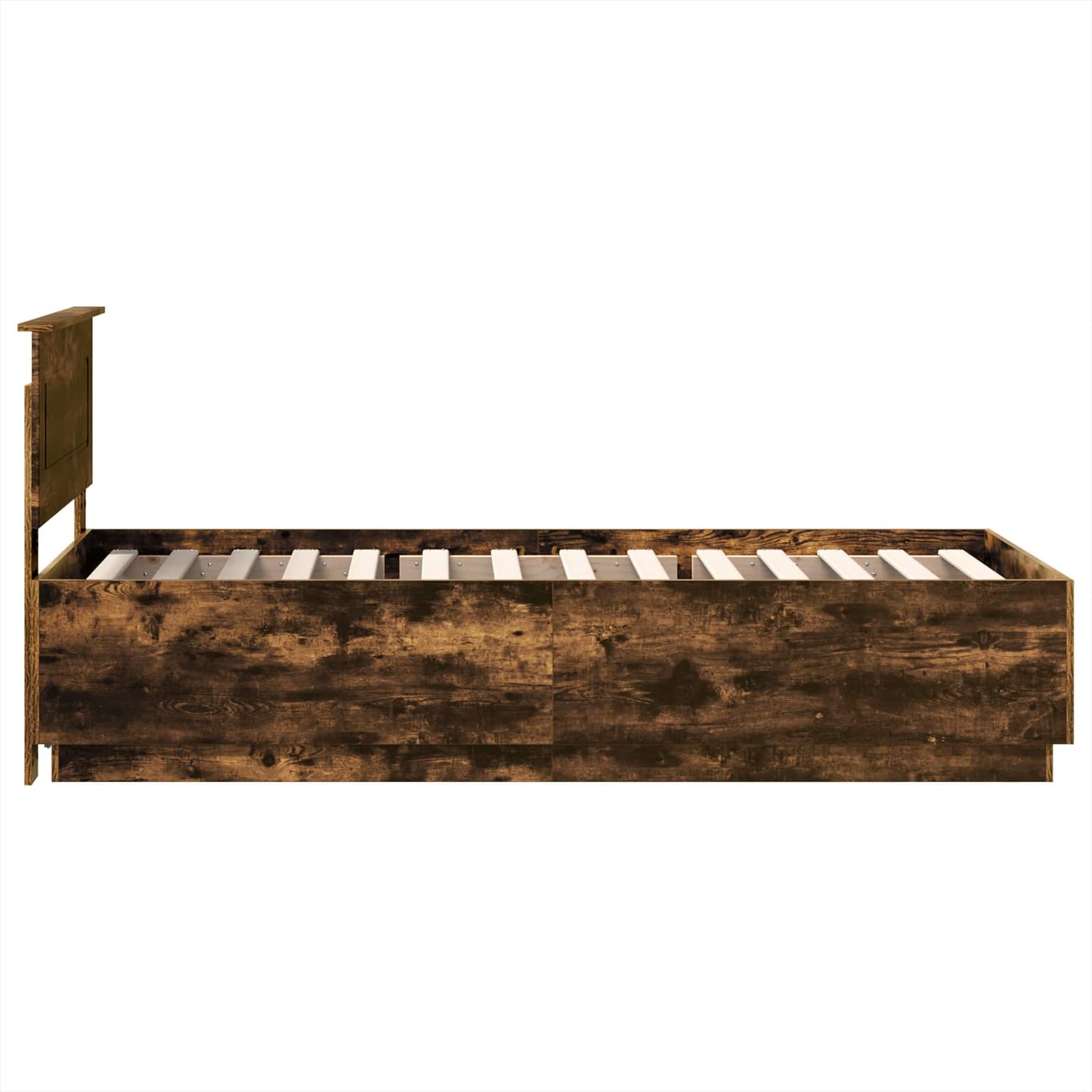 Bed Frame Smoked Oak Engineered Wood