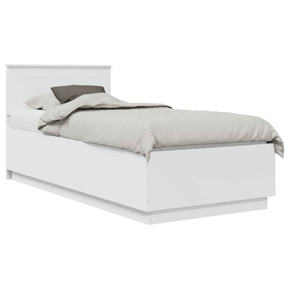 Bed Frame with Headboard White 75 x 190 cm Engineered Wood