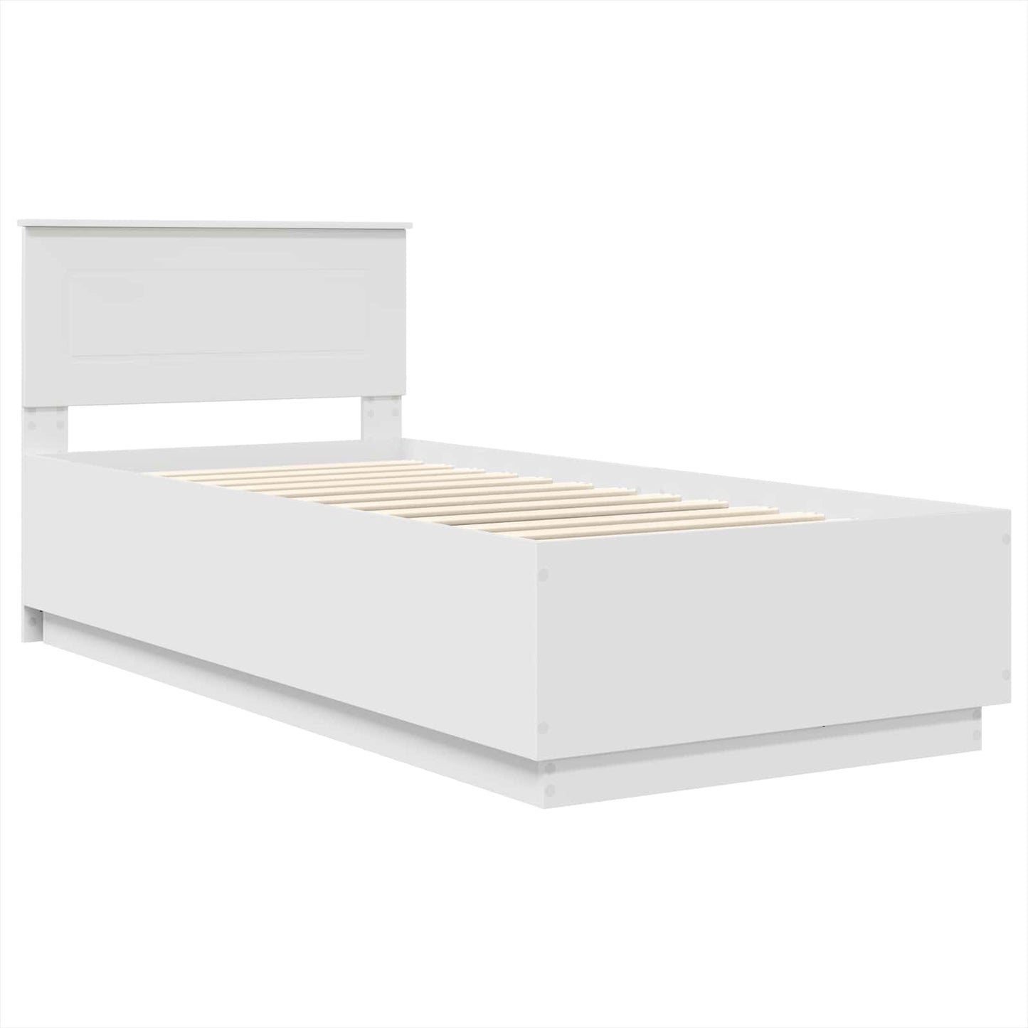 Bed Frame with Headboard White 75 x 190 cm Engineered Wood
