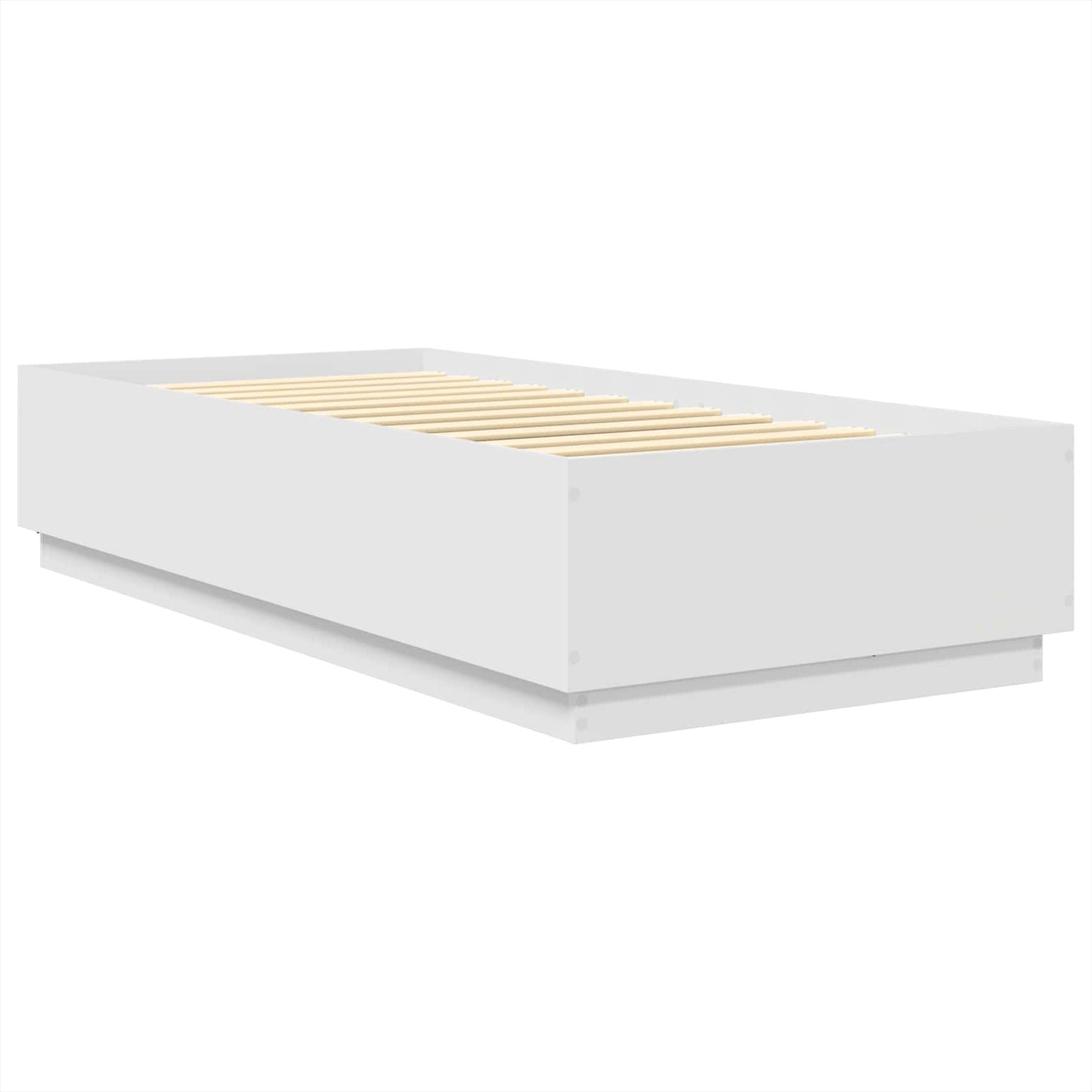 Bed Frame with Headboard White 75 x 190 cm Engineered Wood