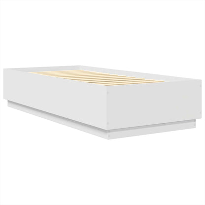 Bed Frame with Headboard White 75 x 190 cm Engineered Wood