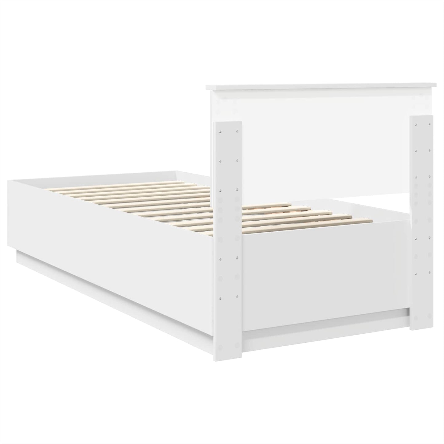 Bed Frame with Headboard White 75 x 190 cm Engineered Wood