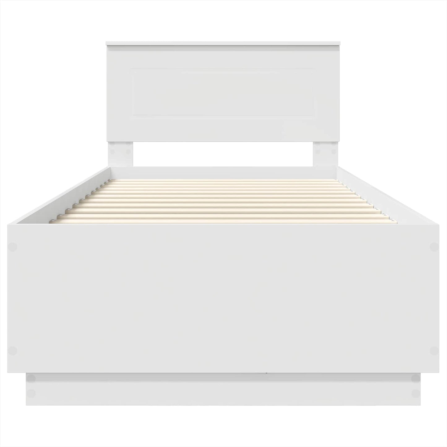 Bed Frame with Headboard White 75 x 190 cm Engineered Wood