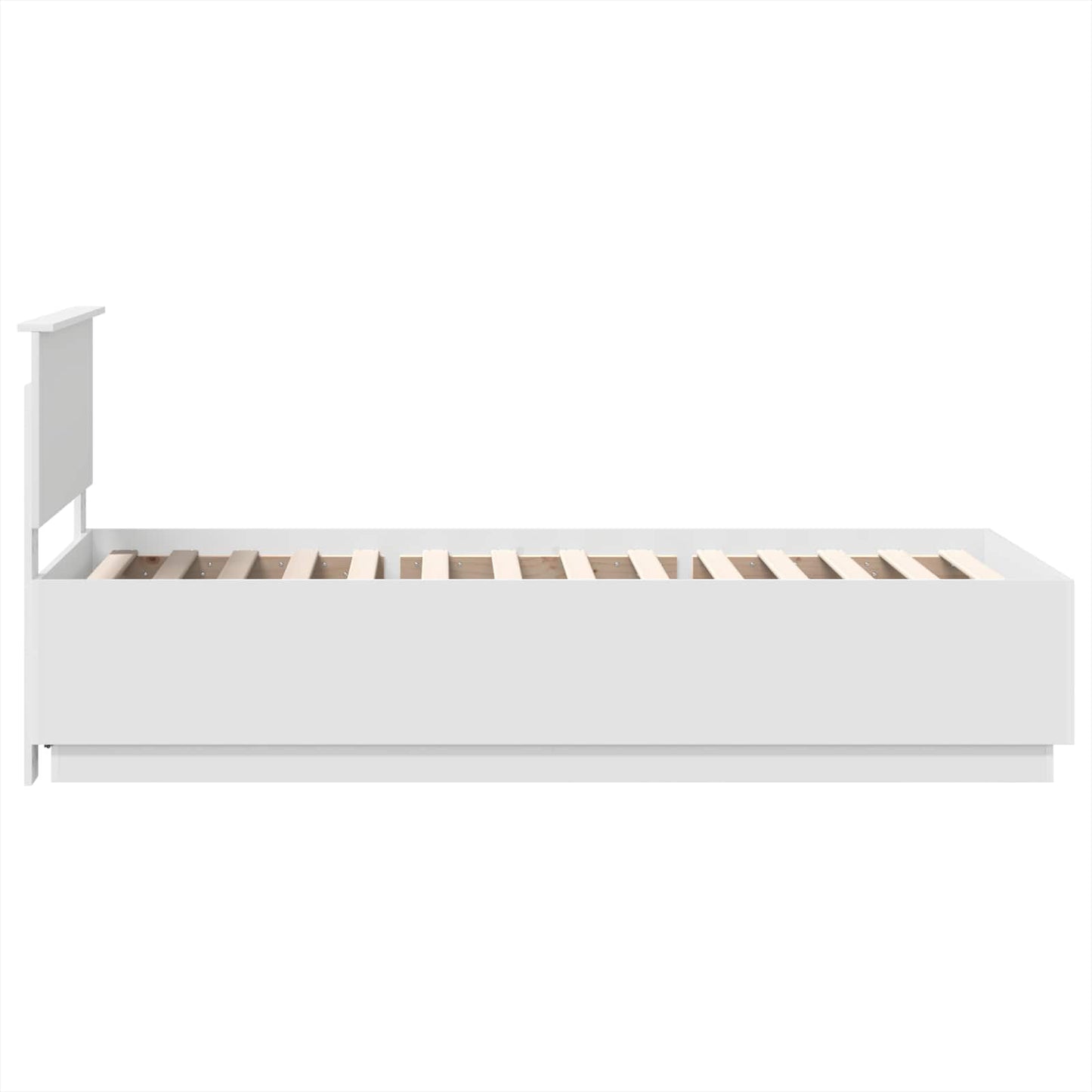 Bed Frame with Headboard White 75 x 190 cm Engineered Wood