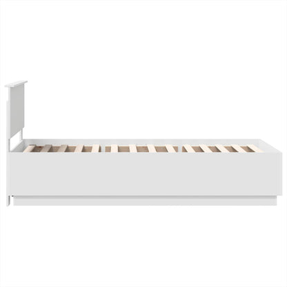 Bed Frame with Headboard White 75 x 190 cm Engineered Wood