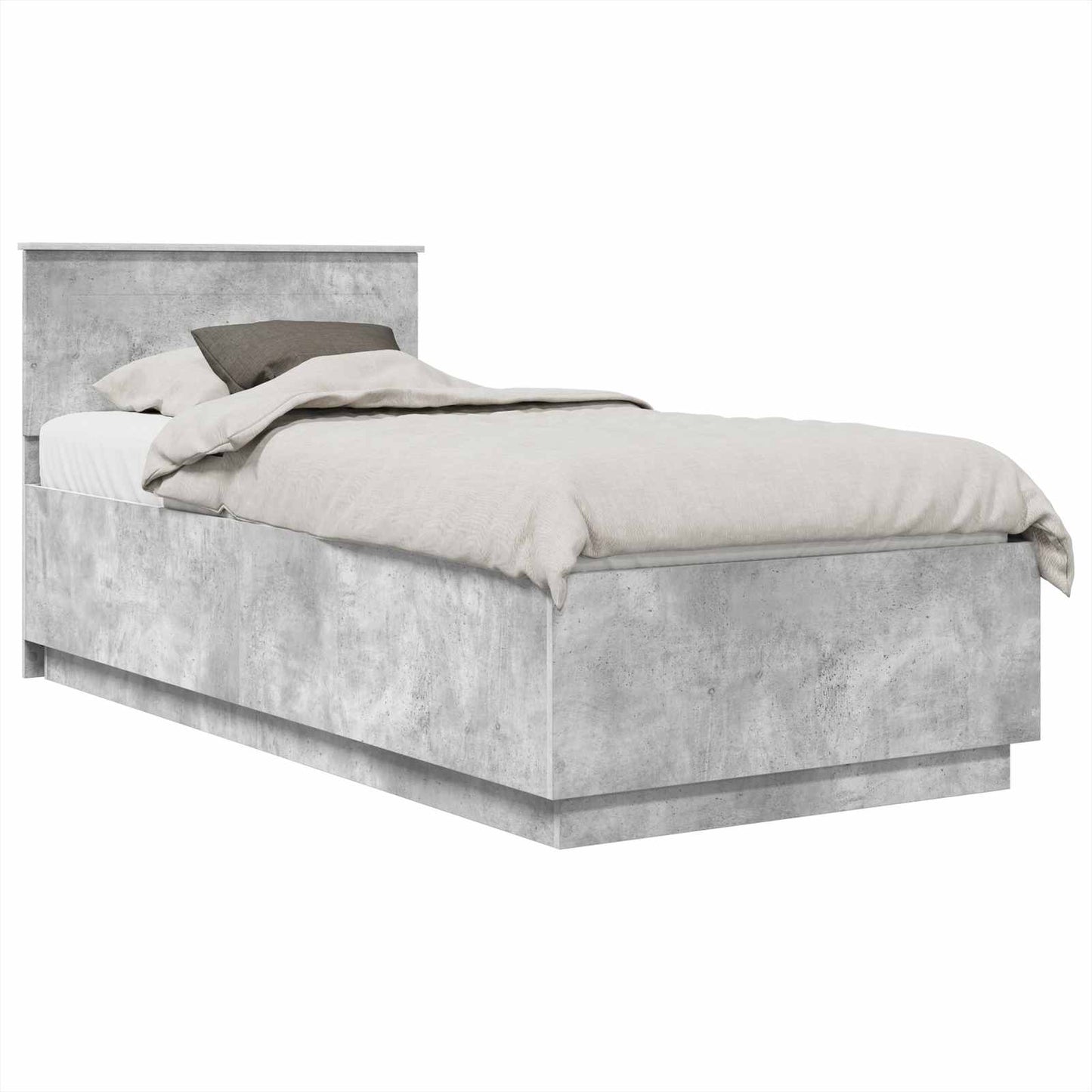 Bed Frame Concrete Grey 70 x 190 cm Engineered Wood