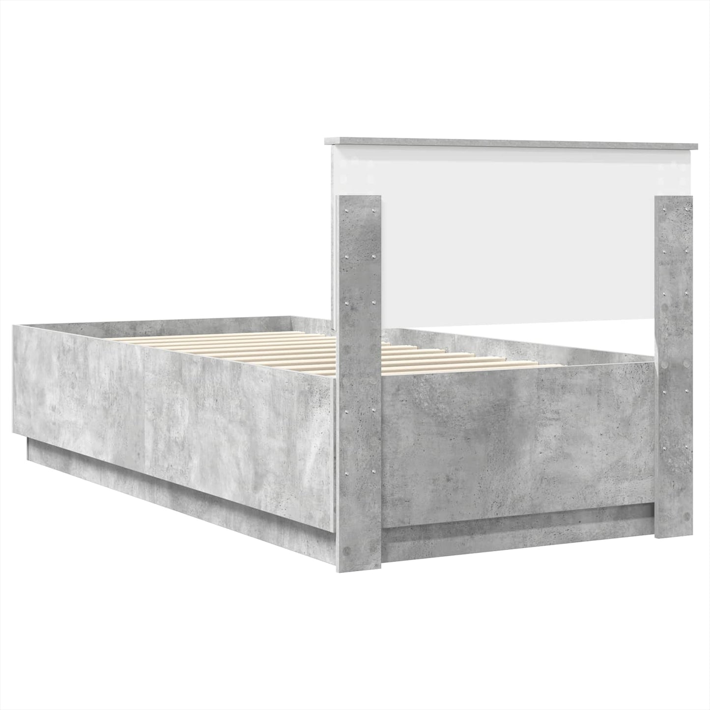 Bed Frame Concrete Grey 70 x 190 cm Engineered Wood