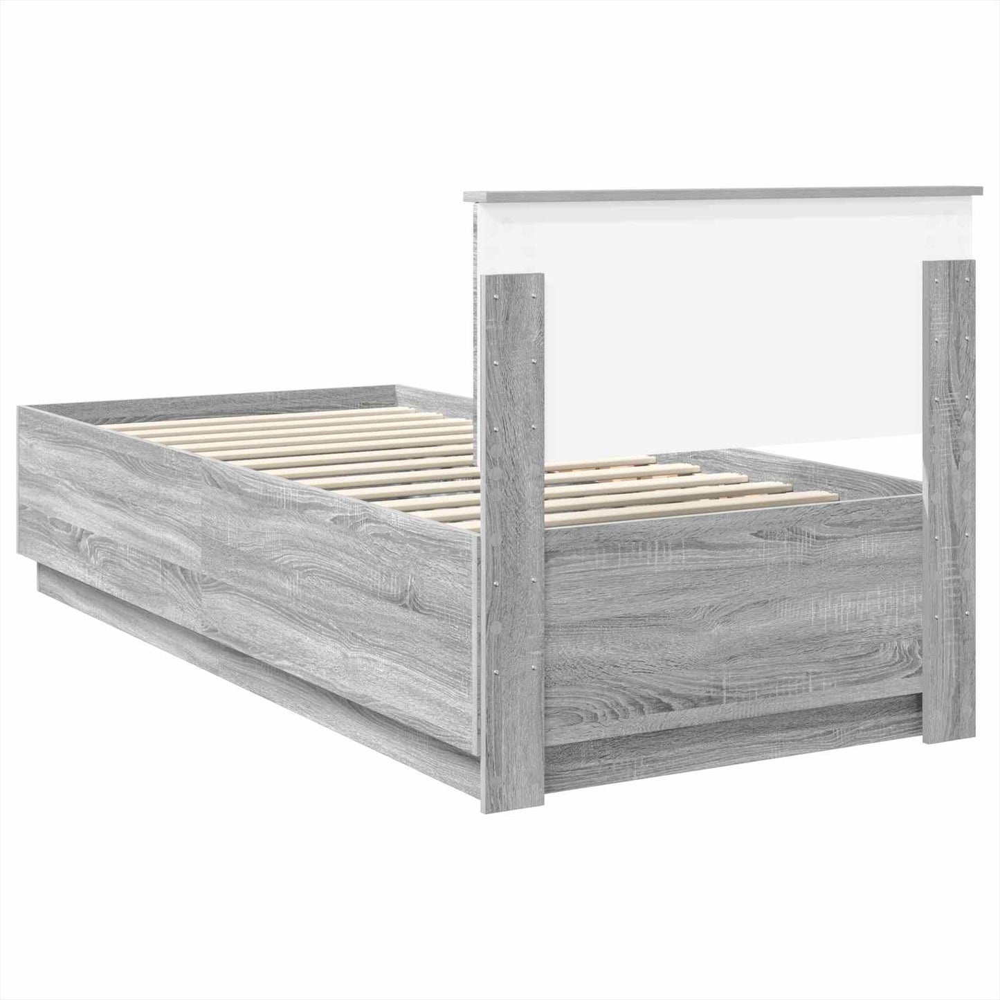 Bed Frame Grey Sonoma 70 x 190 cm Engineered Wood