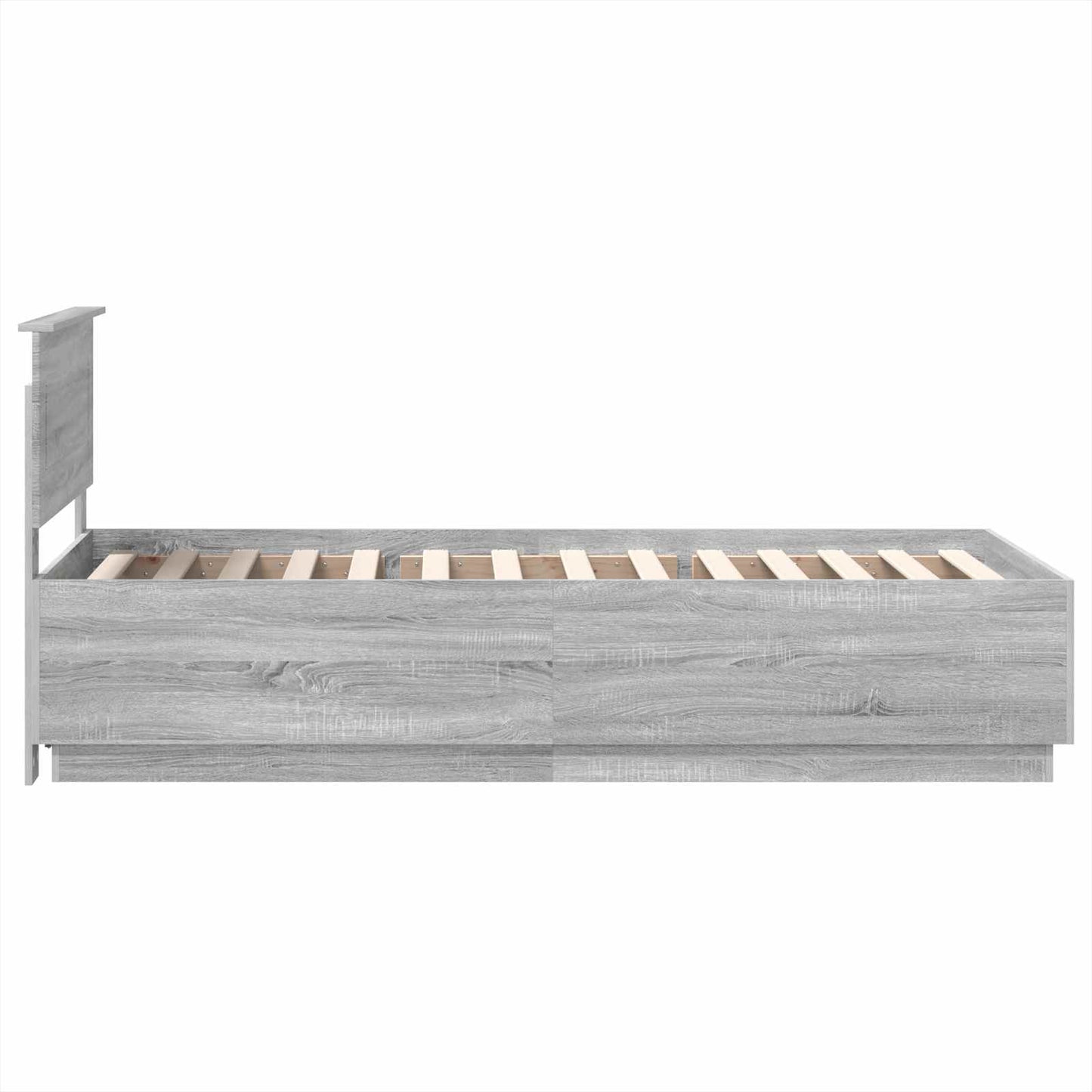 Bed Frame Grey Sonoma 70 x 190 cm Engineered Wood