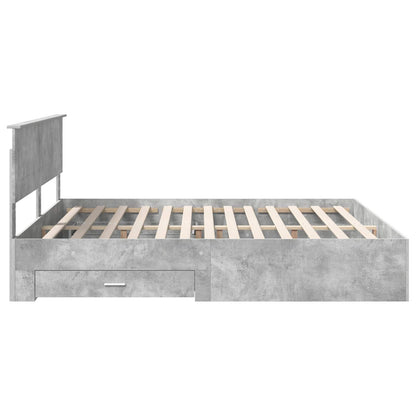 Bed Frame Concrete Grey 200 x 200 cm Engineered Wood