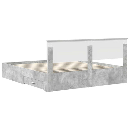 Bed Frame Concrete Grey 180 x 200 cm Engineered Wood