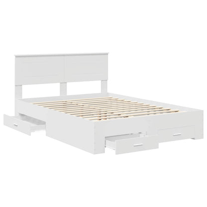 Bed Frame with Headboard White 160 x 200 cm Engineered Wood