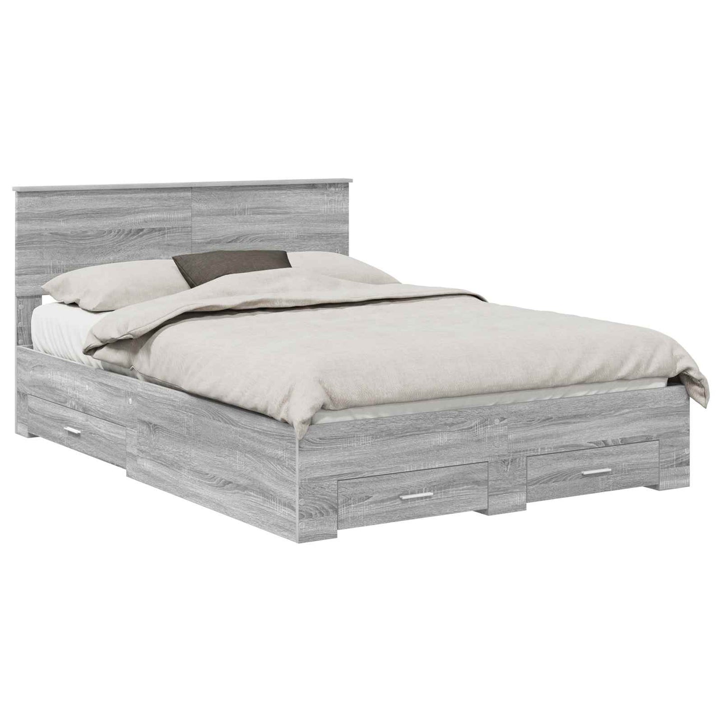 Bed Frame with Drawer Grey Sonoma 160 x 200 cm Engineered Wood