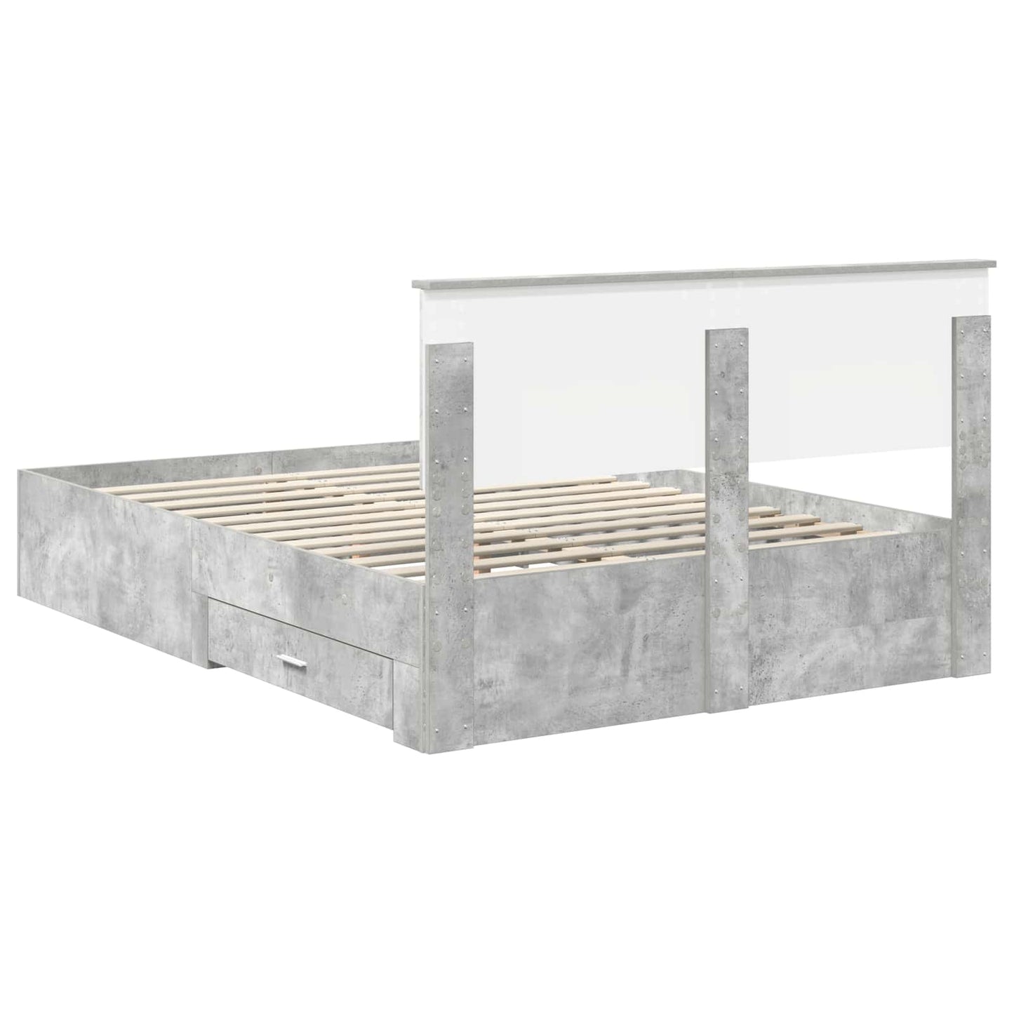 Bed Frame Concrete Grey 150 x 200 cm Engineered Wood