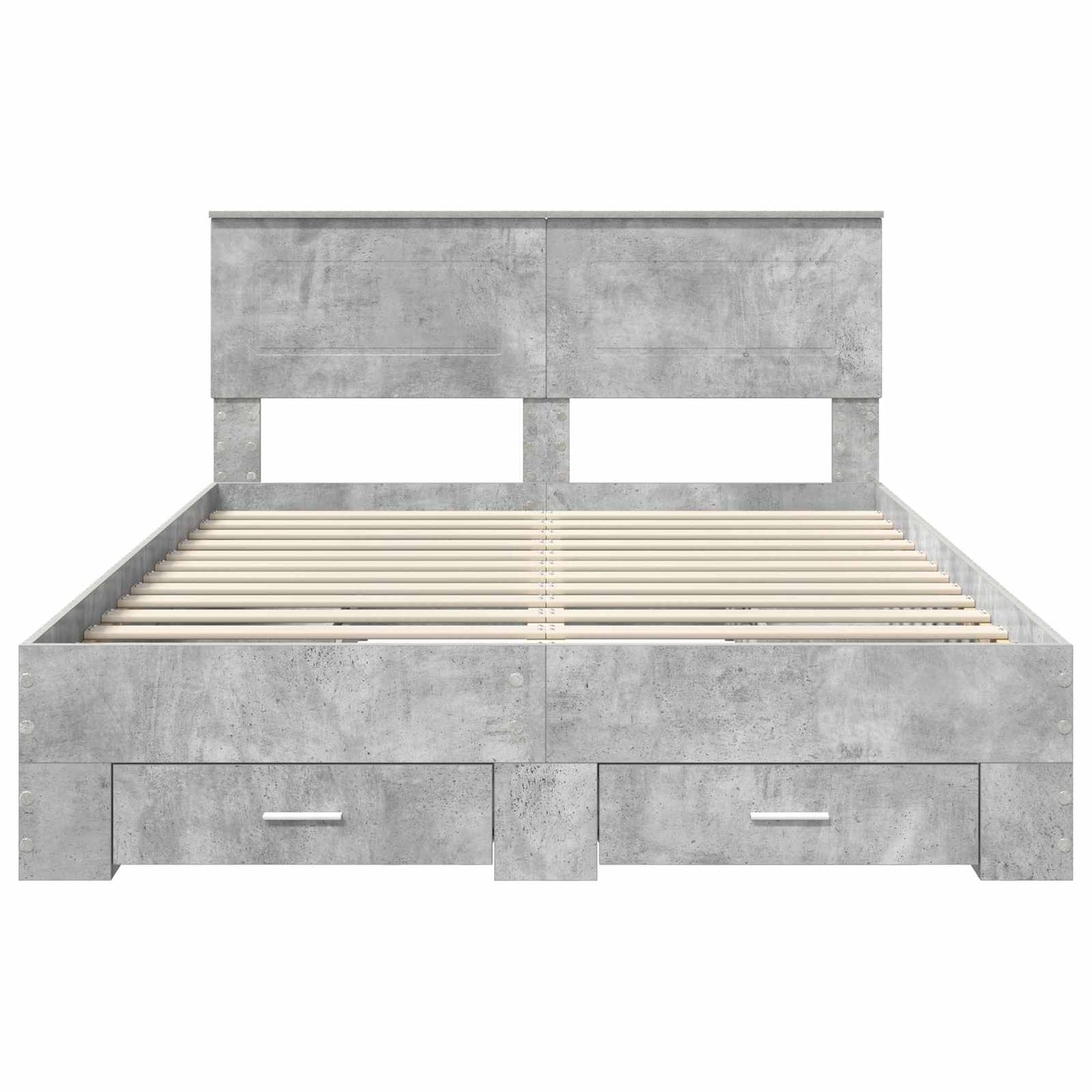 Bed Frame Concrete Grey 150 x 200 cm Engineered Wood