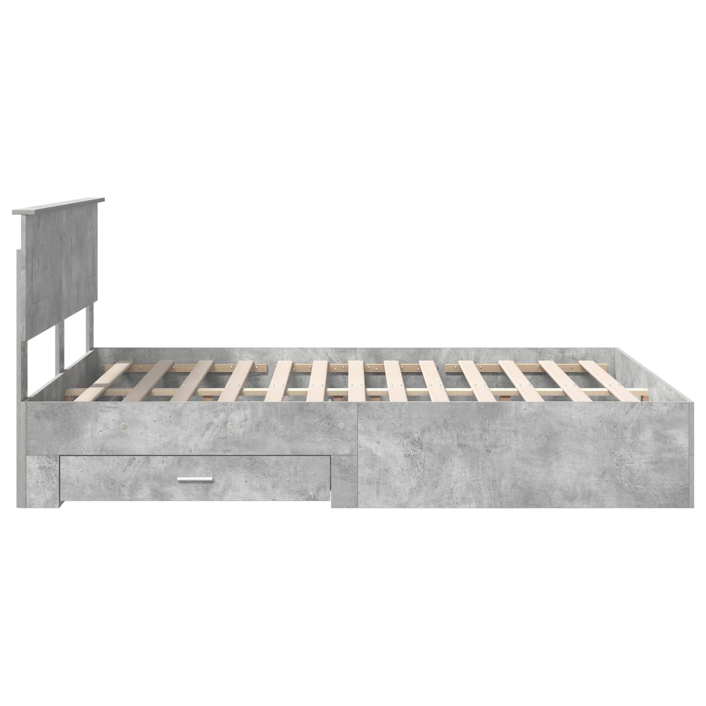 Bed Frame Concrete Grey 150 x 200 cm Engineered Wood