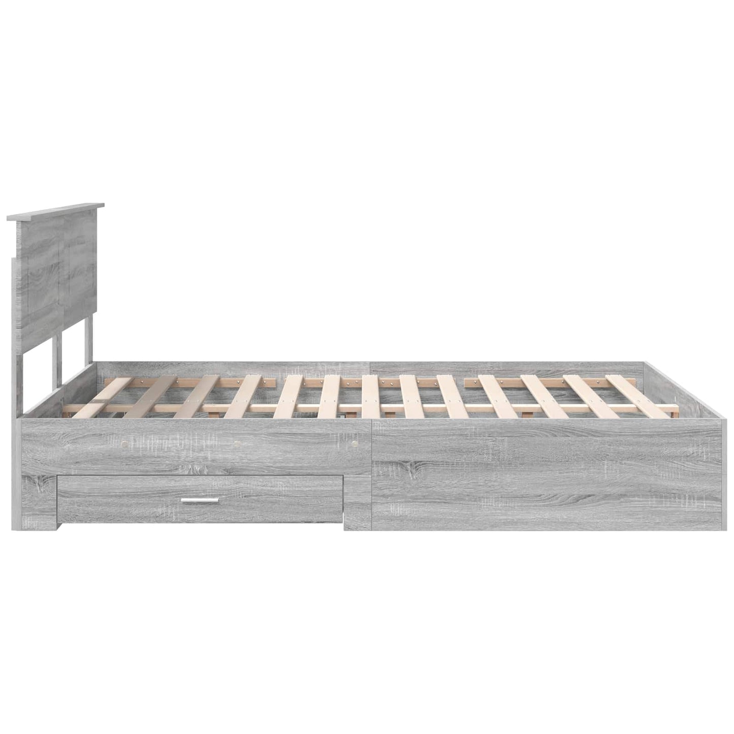 Bed Frame with Drawer Grey Sonoma 150 x 200 cm Engineered Wood
