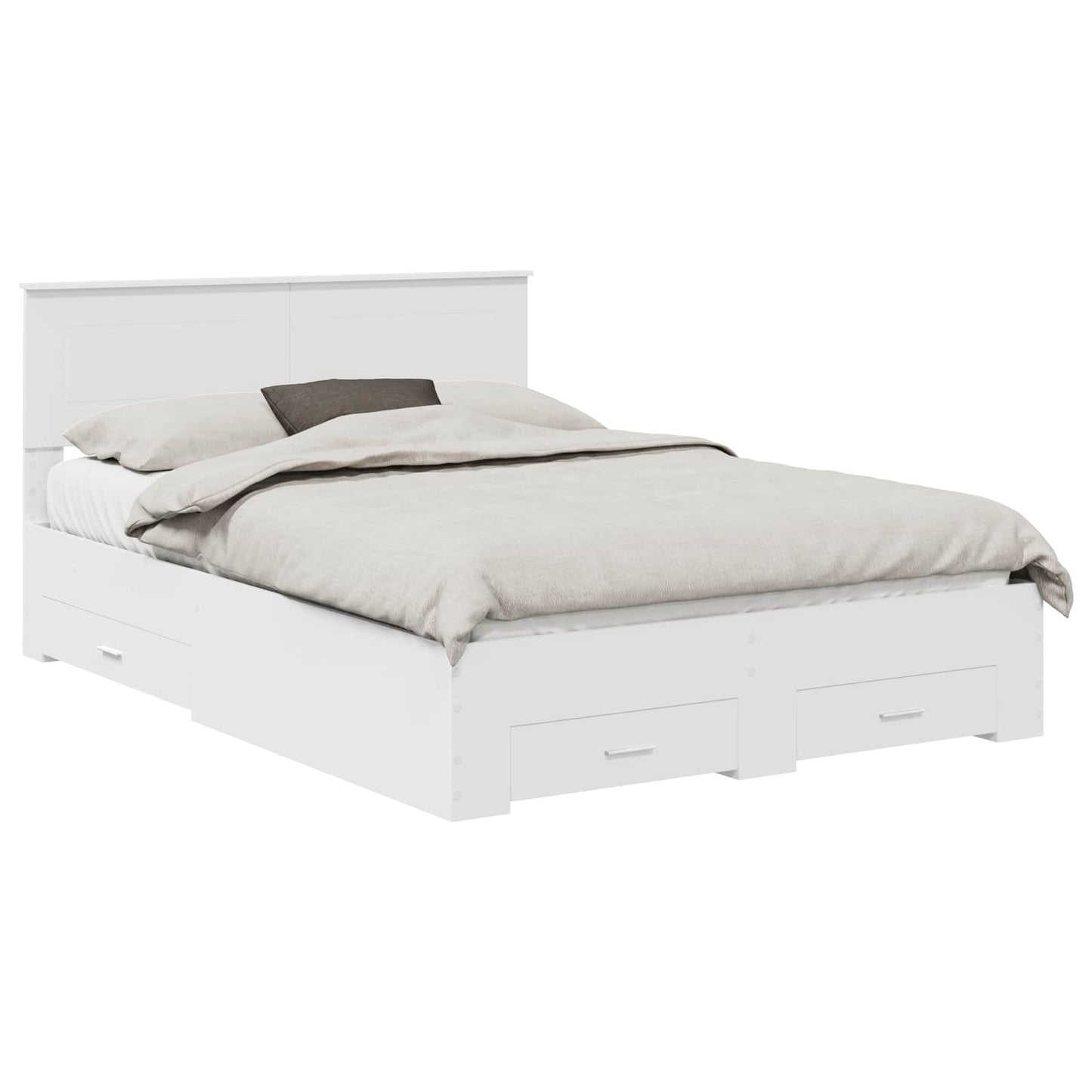Bed Frame with Headboard White 140 x 200 cm Engineered Wood