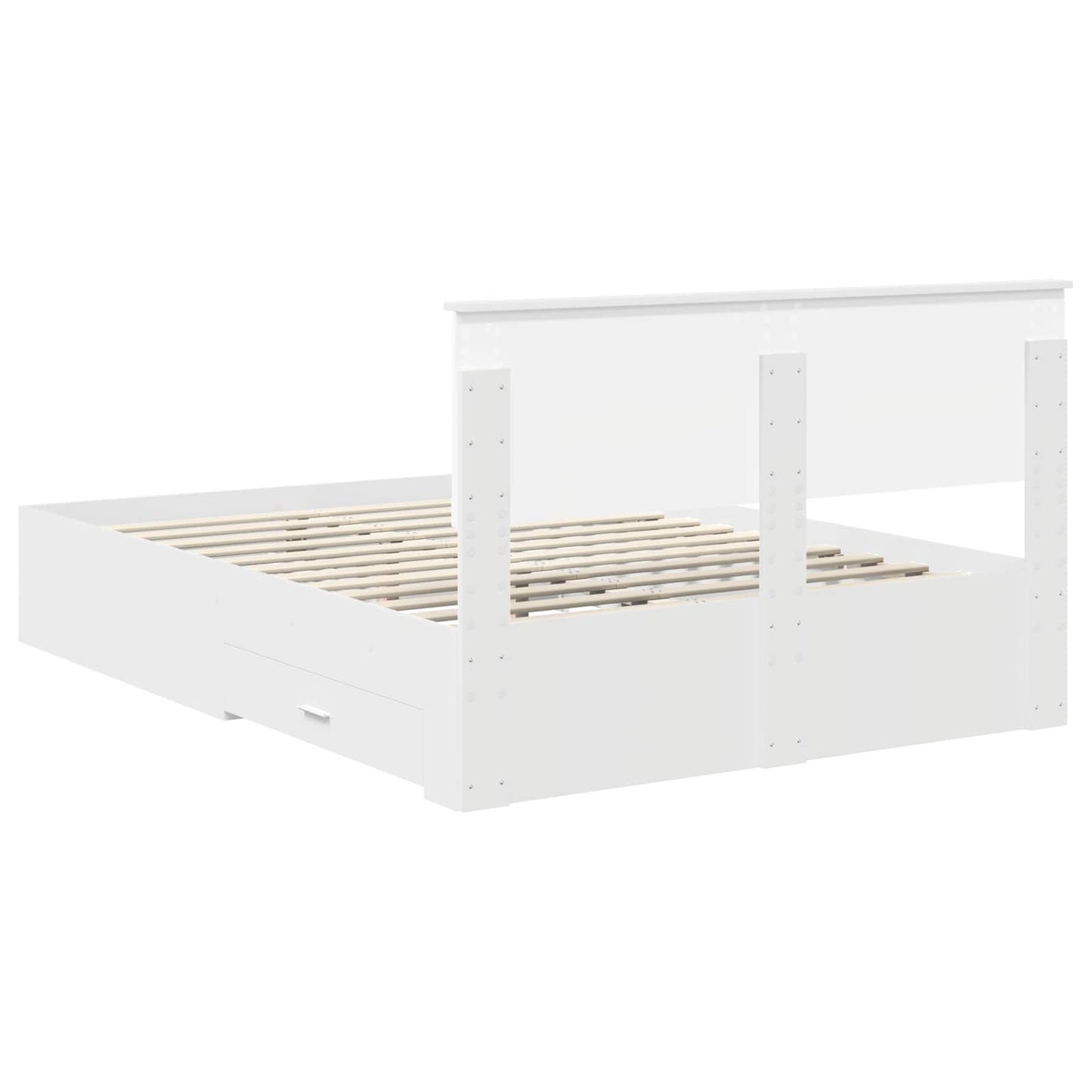Bed Frame with Headboard White 140 x 200 cm Engineered Wood